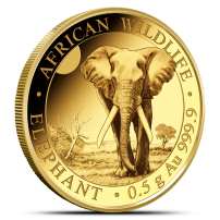 2025 1/25 oz Somalia Gold Elephant Coin (BU)