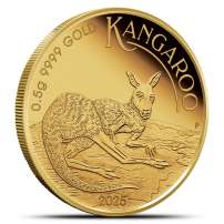 2025 1/2 Gram Proof Australian Gold Mini Roo Coin (In Card)