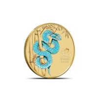 2025 1/10 oz Colorized Australian Gold Lunar Snake Coin (BU)