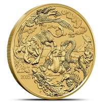 2025 1 oz Australian Gold Chinese Myths & Legends Four Guardians Coin (BU)