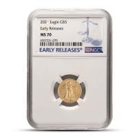 2025 1/10 oz American Gold Eagle Coin NGC MS70 ER