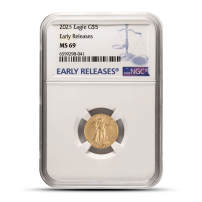 2025 1/10 oz American Gold Eagle Coin NGC MS69 ER