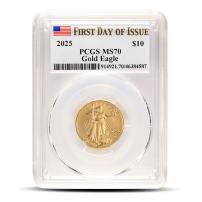 2025 1/4 oz American Gold Eagle Coin PCGS MS70 FDOI