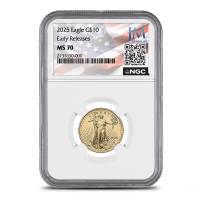 2025 1/4 oz American Gold Eagle Coin NGC MS70 ER - JM Bullion Flag Label