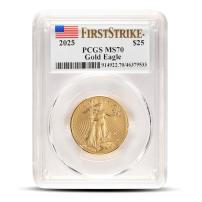 2025 1/2 oz American Gold Eagle Coin PCGS MS70 FS