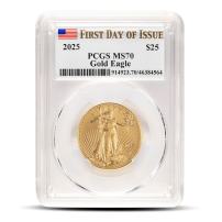 2025 1/2 oz American Gold Eagle Coin PCGS MS70 FDOI