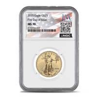 2025 1/2 oz American Gold Eagle Coin NGC MS70 FDOI - JM Bullion Flag Label