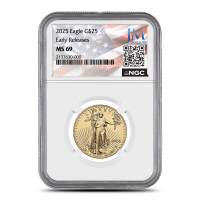 2025 1/2 oz American Gold Eagle Coin NGC MS69 ER - JM Bullion Flag Label