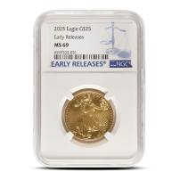 2025 1/2 oz American Gold Eagle Coin NGC MS69 ER