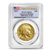 2025 1 oz American Gold Buffalo Coin PCGS MS70 FS