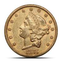 1875-S Pre-33 $20 Liberty Gold Double Eagle Coin (Type 2, XF)