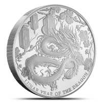 2024 5 oz Proof Pitcairn Islands Silver Lunar Year of the Dragon Coin (Box + CoA)