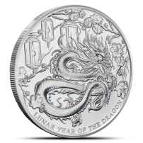 2024 1 Kilo Proof Pitcairn Islands Silver Lunar Year of the Dragon Coin (Box + CoA)