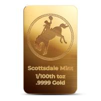 1/100 oz Scottsdale Mint Cowboy Gold Bar (New)