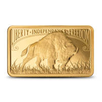5 Gram PAMP Suisse America The Free American Buffalo Gold Bar (New w/ Assay)
