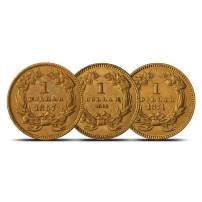 Pre-33 $1 Indian Gold Coin (Type 3, XF)