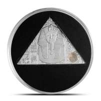 2022 1 oz Proof Republic of Sierra Leone Silver King Tutankhamun Shaped Coin (Box + CoA)