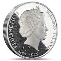 2024 5 oz Proof Solomon Islands Silver Mother of Pearl Year of the Dragon Coin (Box + CoA)