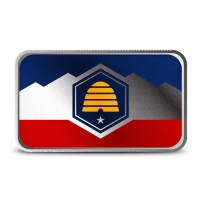 1 oz Colorized Scottsdale Utah State Flag Silver Bar (New)
