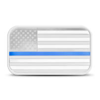 1 oz SilverTowne American Flag Blue Line Police Silver Bar (New, In Capsule)