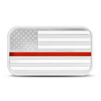1 oz SilverTowne American Flag Red Line Firefighter Silver Bar (New, In Capsule)