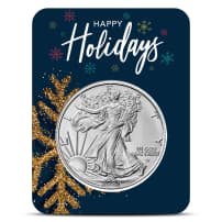 2025 1 oz American Silver Eagle Coin (BU, Happy Holidays Card)