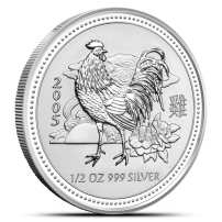 2005 1/2 oz Australian Silver Lunar Rooster Coin