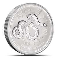 2013 2 oz Australian Silver Lunar Snake Coin