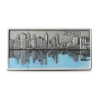 2024 3 oz Antique Barbados New York at Night Silver Coin (Glow in the Dark, Box + CoA)