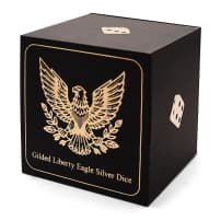 1 oz Liberty Eagle Silver Dice (Gilded, Box + CoA)