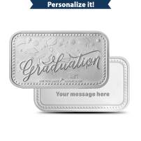 1 oz Silver Engravable Graduation Bar (New w/Gift Box)