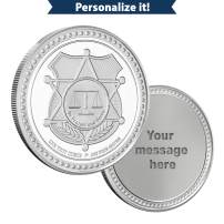 1 oz Silver Engravable Police Round (New w/Gift Box)