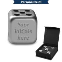 1 oz Engravable Silver Dice 5-Piece Set (New w/Gift Box)