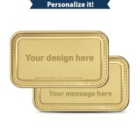 1 oz Design Your Own Engravable Gilded Silver Bar (New w/ Gift Box)