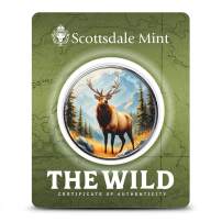 1 oz Colorized Scottsdale Silver The Wild Elk Round (Certi-Lock)