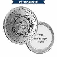 1/2 oz Engravable Eagle Golf Ball Marker Silver Round (New w/Gift Box)