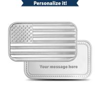 1 oz Silver Engravable Patriotic Bar (New w/Gift Box)