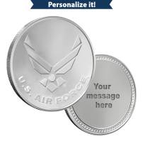 1 oz Silver Engravable Air Force Round (New w/Gift Box)