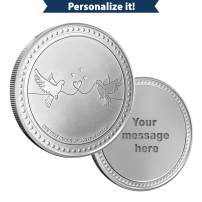 1 oz Silver Engravable Wedding Round (New w/Gift Box)