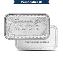 1 oz Silver Engravable Wedding Bar (New w/Gift Box)