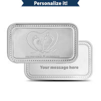 1 oz Silver Engravable Baby Bar (New w/Gift Box)