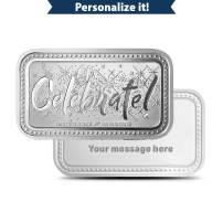 1 oz Silver Engravable Celebration Bar (New w/Gift Box)
