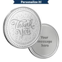 1 oz Silver Engravable Thank You Round (New w/Gift Box)