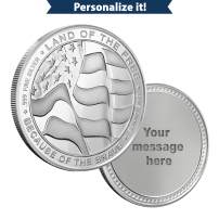 1 oz Silver Engravable Patriotic Round (New w/Gift Box)