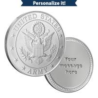 1 oz Silver Engravable Army Round (New w/Gift Box)