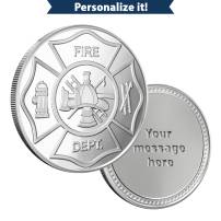 1 oz Silver Engravable Firefighter Round (New w/Gift Box)