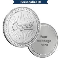 1 oz Silver Engravable Congratulations Round (New w/Gift Box)