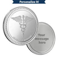 1 oz Silver Engravable Medical Round (New w/Gift Box)