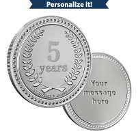 1 oz Silver Engravable 5 Years of Service Round (New w/Gift Box)