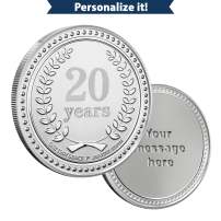 1 oz Silver Engravable 20 Years of Service Round (New w/Gift Box)